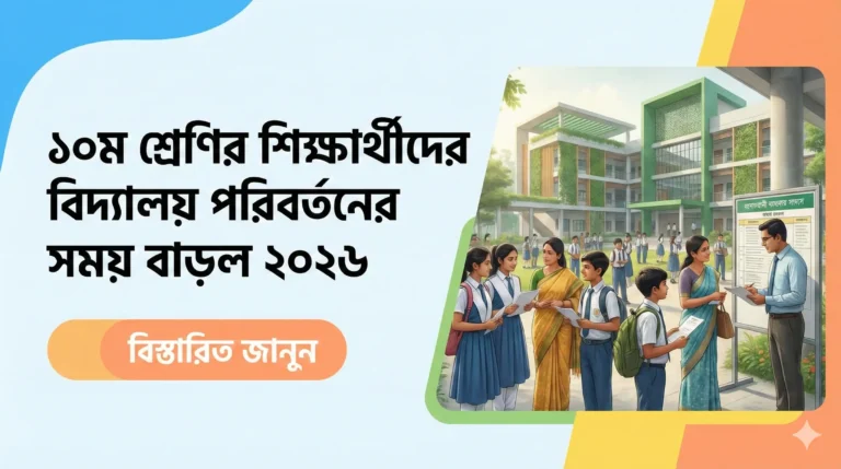 ১০ম শ্রেণির শিক্ষার্থীদের বিদ্যালয় পরিবর্তনের সময় বাড়ল ২০২৬