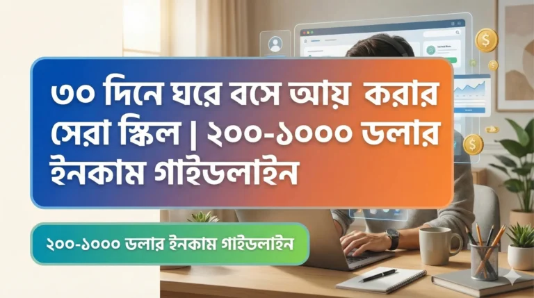 ৩০ দিনে ঘরে বসে আয় করার সেরা স্কিল