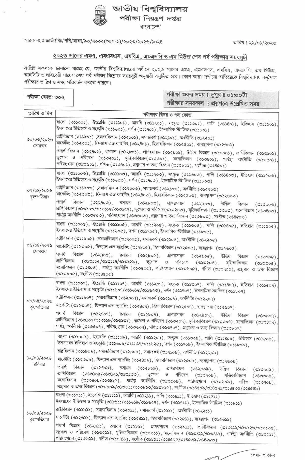 NU Masters Routine 2026