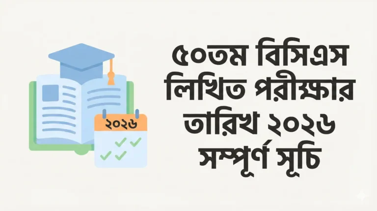 ৫০তম বিসিএস লিখিত পরীক্ষার তারিখ ২০২৬ সম্পূর্ণ সূচি