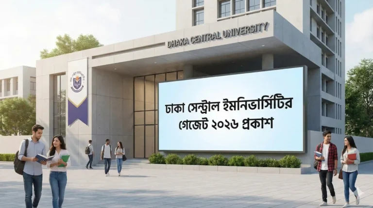 ঢাকা সেন্ট্রাল ইউনিভার্সিটির গেজেট ২০২৬ প্রকাশ