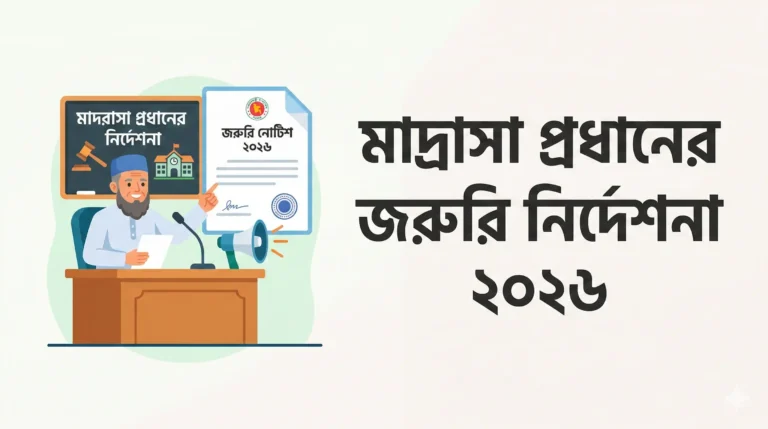 মাদরাসা প্রধানের জরুরি নির্দেশনা ২০২৬: পাবলিক ও শ্রেণি পরীক্ষায় শ্রুতি লেখক নীতিমালা বাধ্যতামূলক