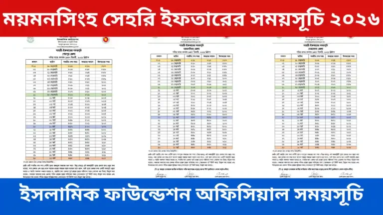 ময়মনসিংহ বিভাগের সেহরি ইফতারের সময়সূচি ২০২৬: সঠিক সময়, নিয়ত