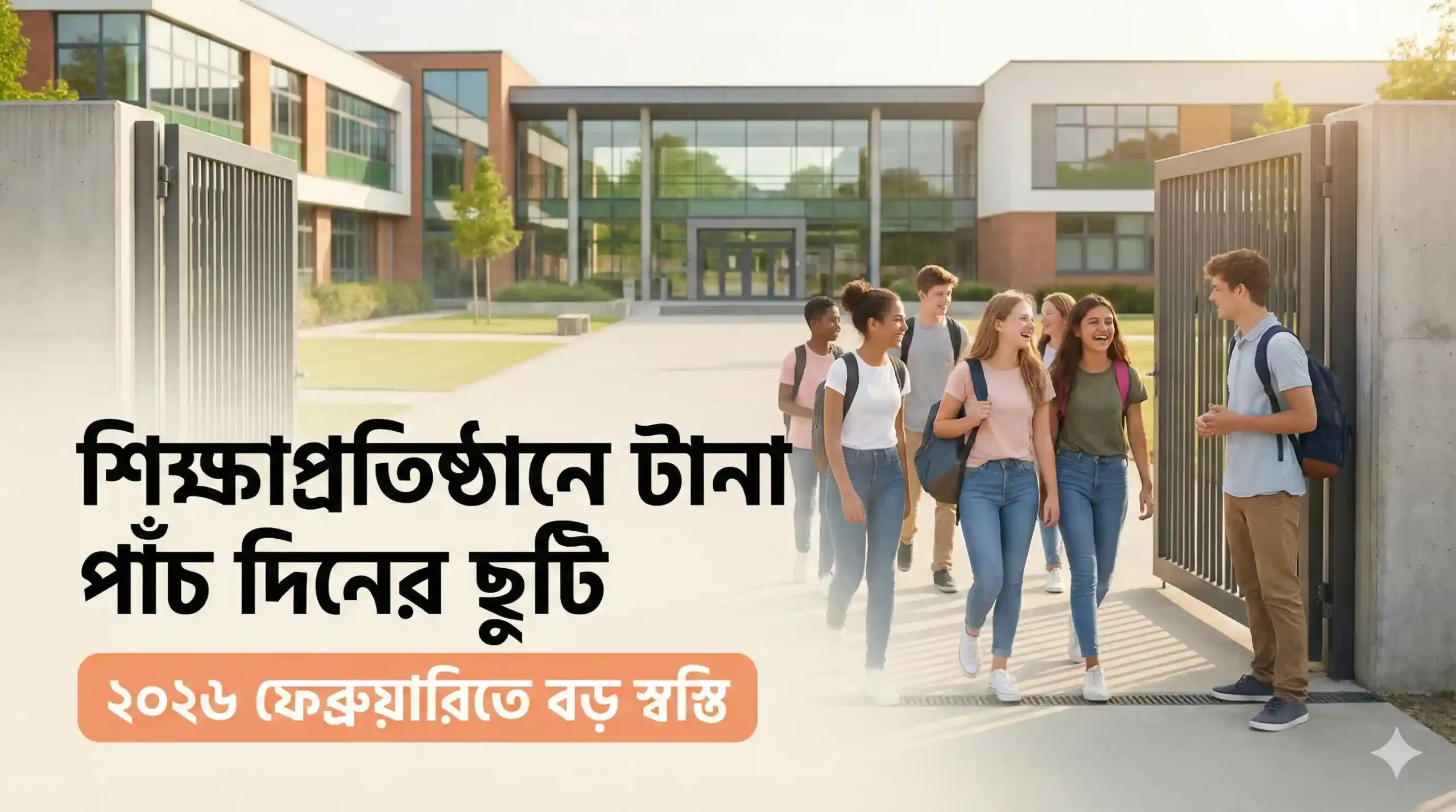 শিক্ষাপ্রতিষ্ঠানে টানা পাঁচ দিনের ছুটি ২০২৬ ফেব্রুয়ারিতে বড় স্বস্তি