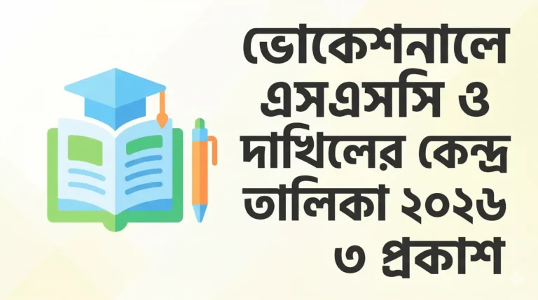 ভোকেশনালে এসএসসি ও দাখিলের কেন্দ্র তালিকা ২০২৬ প্রকাশ ৬৭৬টি কেন্দ্রে পরীক্ষা, গুরুত্বপূর্ণ নির্দেশনা জানুন