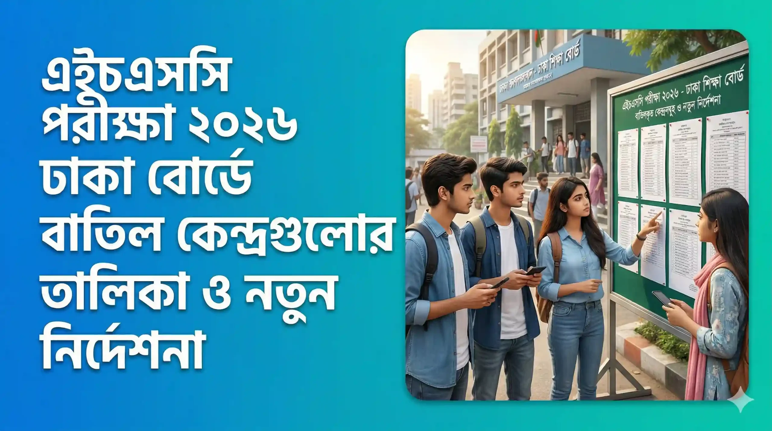 এইচএসসি পরীক্ষা ২০২৬ ঢাকা বোর্ডে বাতিল কেন্দ্রগুলোর তালিকা ও নতুন নির্দেশনা