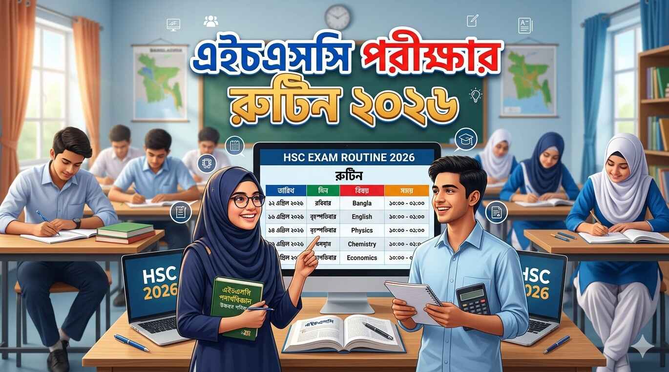 এইচএসসি পরীক্ষার রুটিন ২০২৬ || HSC Exam Routine 2026 PDF